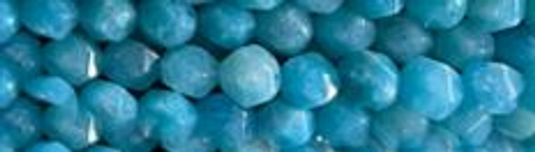 8mm Aqua Jade dyed Faceted Hexagon Beads 15.5" [v1572]