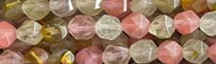 8mm Fire Cherry Quartz synthetic Faceted Hexagon Beads 15.5" [v1581]