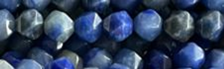 8mm Sky Agate Faceted Hexagon Beads 15.5" [v1585]