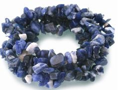 8-12mm Sodalite Chips c3b24 36" [v1813]