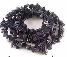 8-12mm Blue Goldstone Chips c3d25 36" [v1829]
