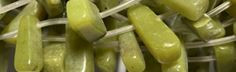 6x18mm Olivine Jade Teeth Beads wa151 15.5" 22pcs. natural [v2005]