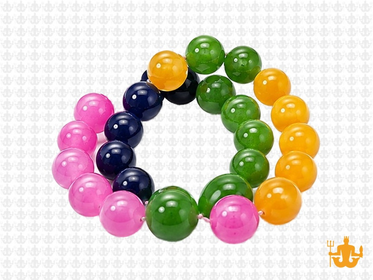 10mm  Multi-Colors Jade & Agate Beads 15.5" [10x51]