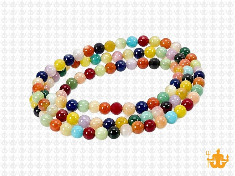 4mm Mix Gemstone Round Beads 15.5" dyed [4b5x]
