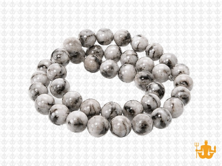 8mm Zebra Agate Round Beads 15.5" natural [8r43a]