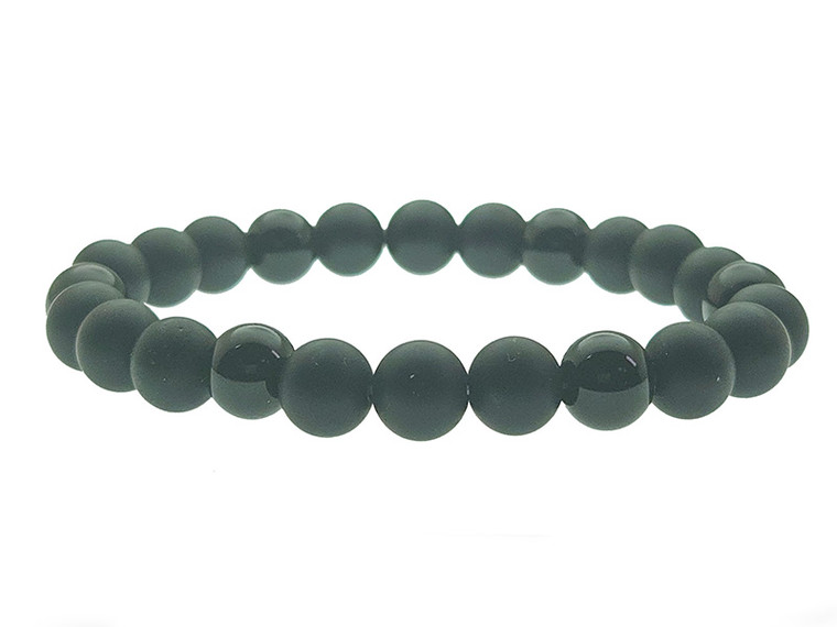 4mm Onyx & Matte Onyx Bracelet 7.5" [b1x73]
