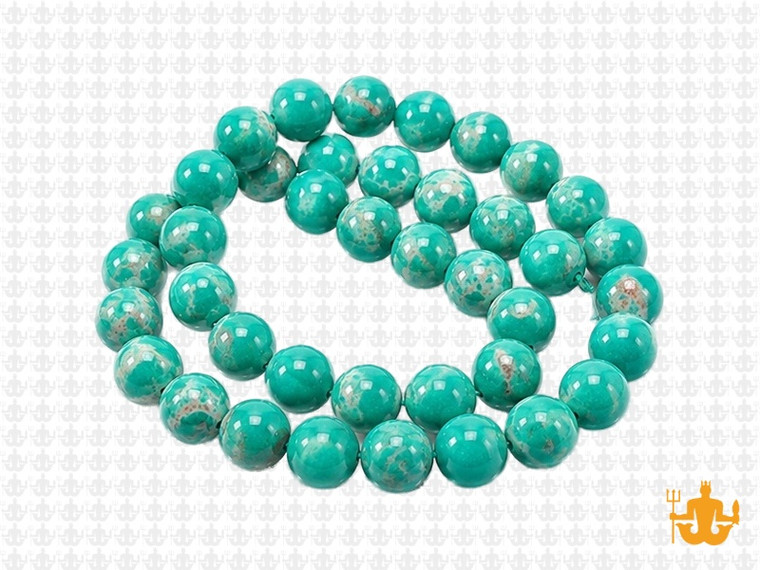 8mm Green Sea Sediment Round Beads 15.5" dyed [8r55g]
