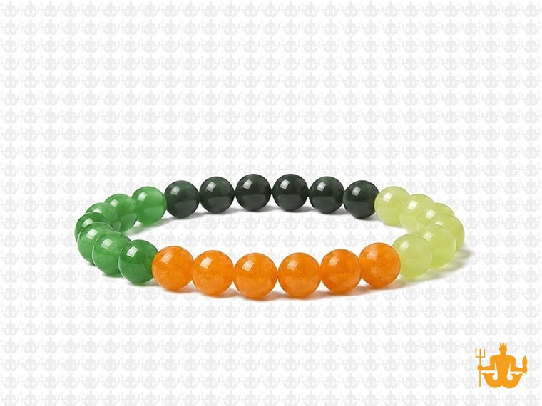 6mm Carnelian, Onyx  & Jade Bracelet 7.5" [b2x70]