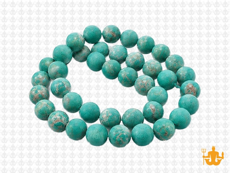 8mm Matte Green Sea Sediment Round Beads 15.5" dyed [8r55gm]