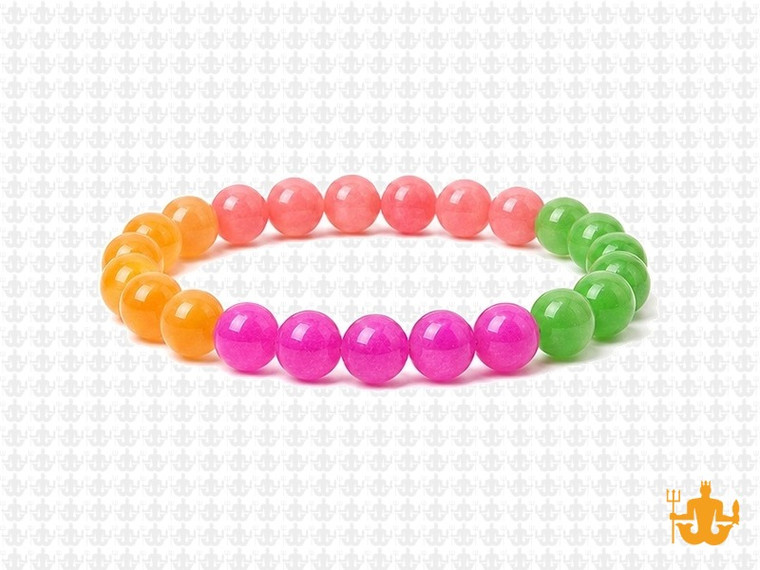 8mm Carnelian, Aventuine & Jade Bracelet 7.5" [b3x52]