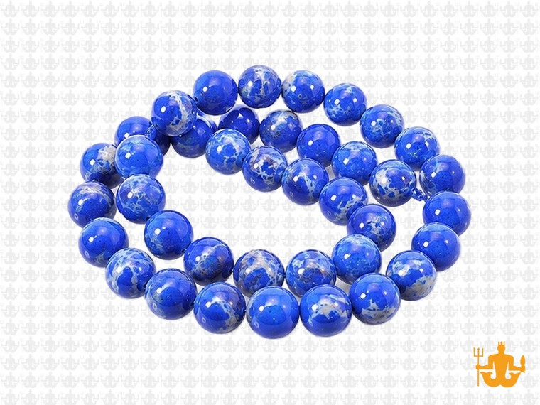 8mm Lapis Sea Sediment Round Beads 15.5" dyed [8r55l]