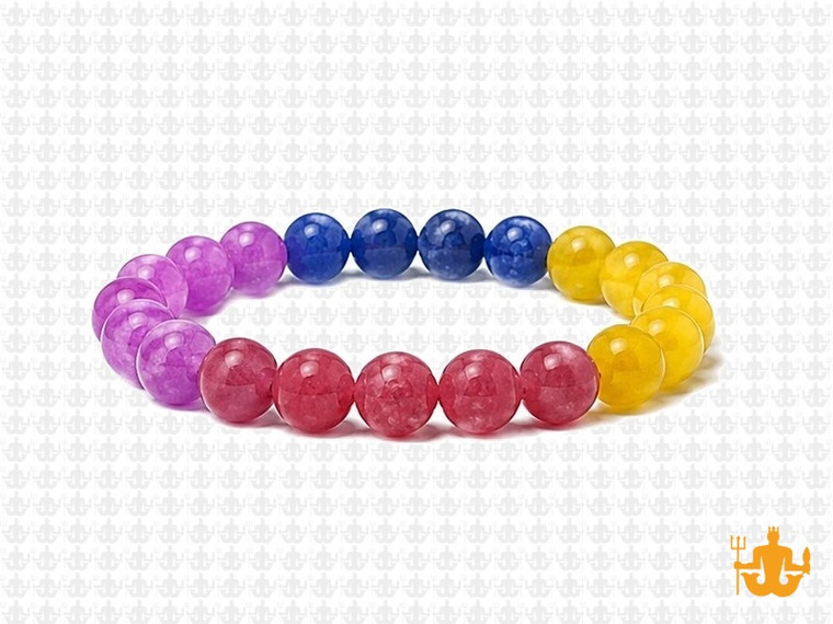 8mm Multi-Colors Jade Bracelet 7.5" [b3x82]