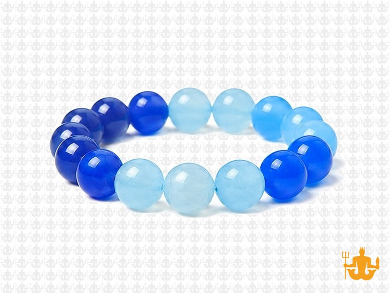 10mm Multi-Colors Jade Bracelet 7.5" [b4x53]