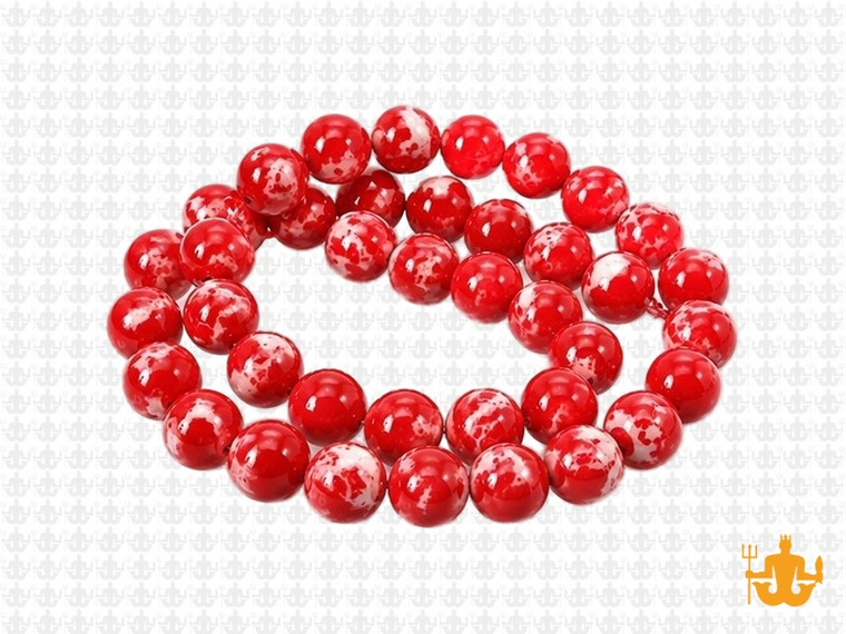 8mm Red Sea Sediment Round Beads 15.5" dyed [8r55r]
