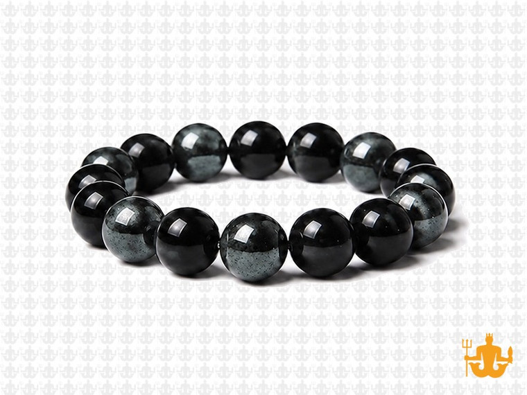 10mm Onyx & Hematite Bracelet 7.5" [b4x60]