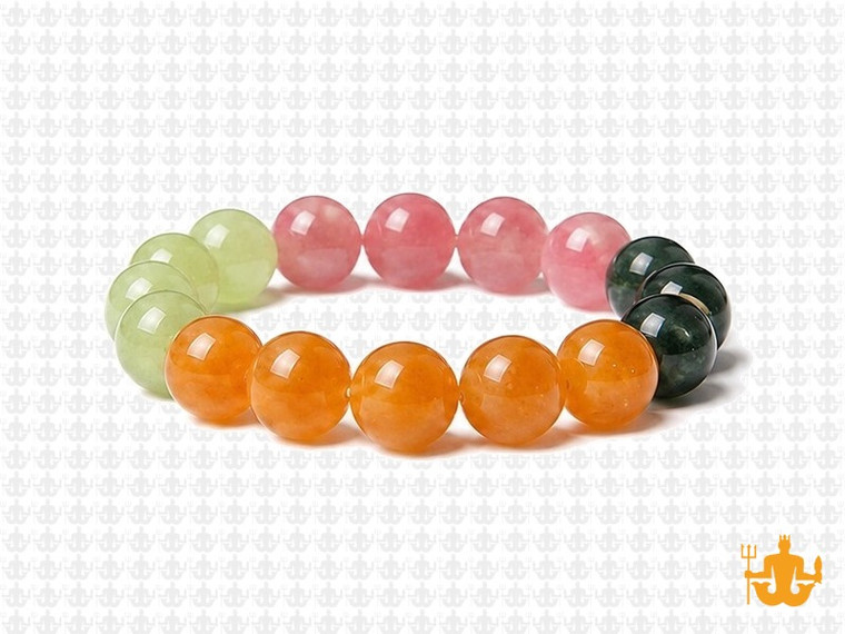 10mm Carnelian, Onyx  & Jade Bracelet 7.5" [b4x84]