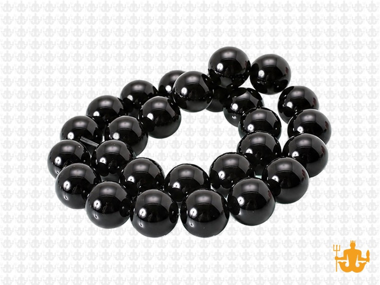 10mm Black Tourmaline Beads 15.5" natural [4mm5]
