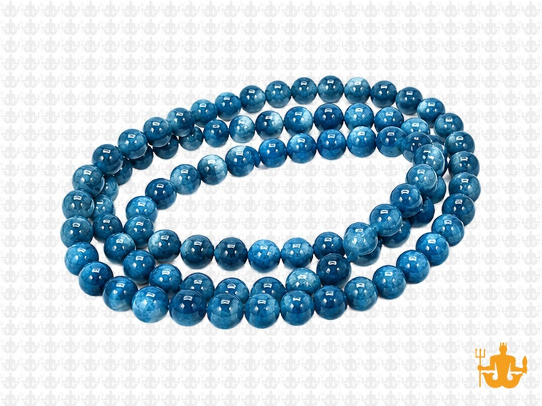 4mm Blue Apatite Round Beads 15.5", Natural [4m8]