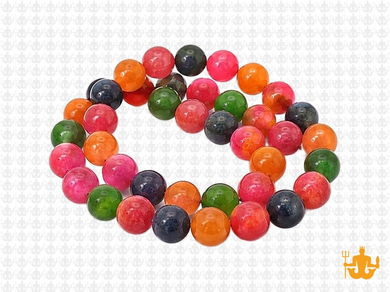 8mm Mix Agate Round Beads 15.5" dyed [8r67]