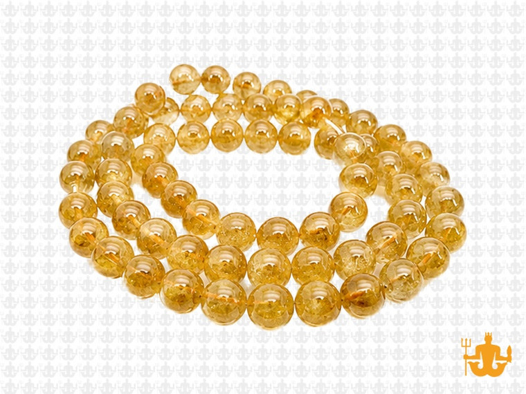 6mm Golden Rutilated Round Beads 15.5", Natural [6m7]