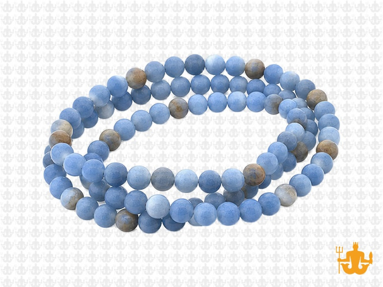 4mm Matte Blue Calcite Round Beads 15.5", Natural [4m6m]