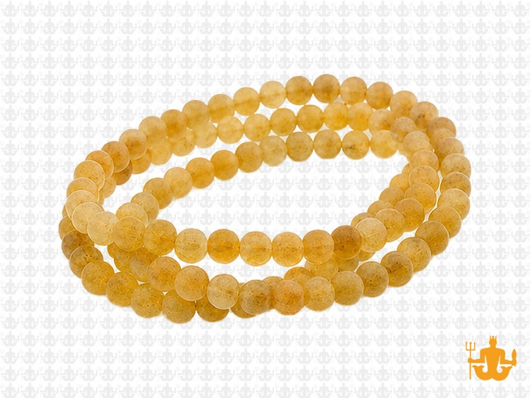 4mm Matte Golden Rutilated Round Beads 15.5", Natural [4m7m]