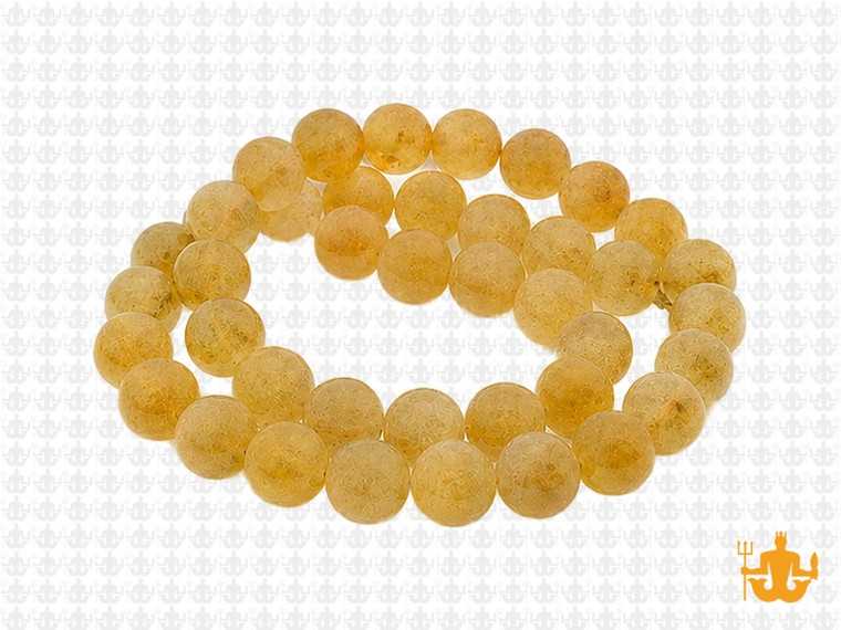 8mm Matte Golden Rutilated Round Beads 15.5", Natural [8m7m]