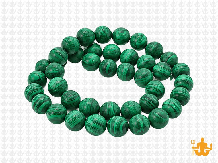 8mm Matte Malachite Round Beads 15.5", Natural [8m9m]