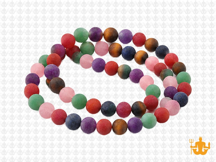 8mm Matte 7 Chakra Round Beads 15.5", Natural [8m53m]