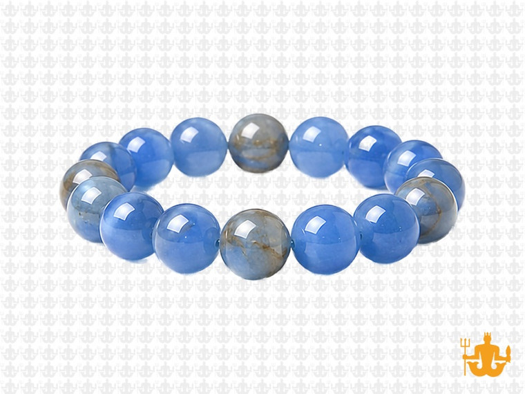 10mm Blue Calcite Bracelet 7.5", Natural [b4m6]