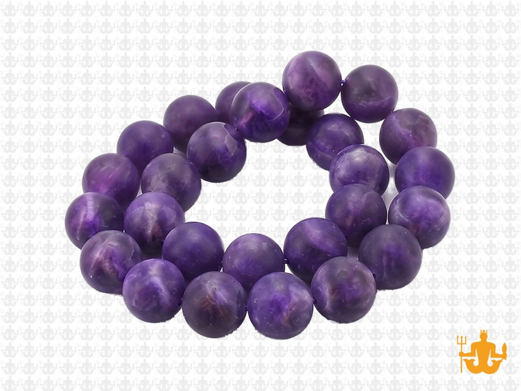 10mm Matte Amethyst Round Beads 15.5" dyed [10d11m]