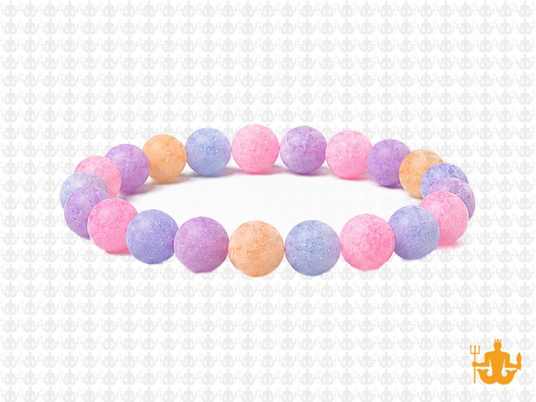 8mm Matte Mixing Jade & Quartz Bracelet 7.5", dyed [b3x94m]