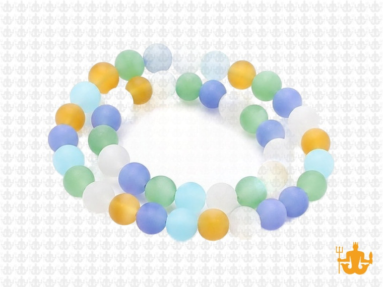 8mm Mix Matte Quartz Matte Round Beads 15.5" synthetic [8x4]