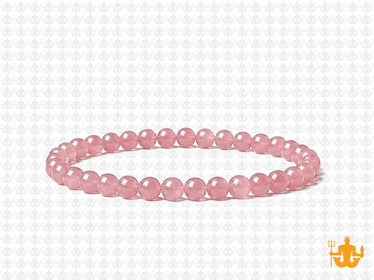 4mm Rose Quartz Elastic Bracelet 7.5" dyed [b1b1]
