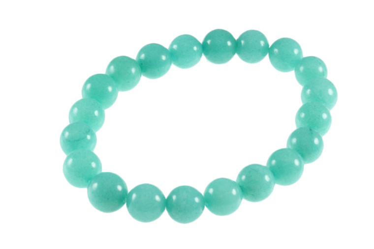 8mm Amazonite Elastic Bracelet 7.5" Natural Dyed [b3d51]