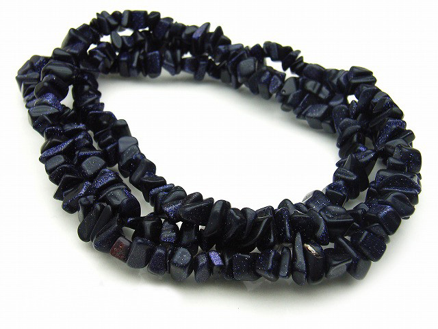 8-12mm Blue Goldstone Chips 15.5" synthetic [cd25]
