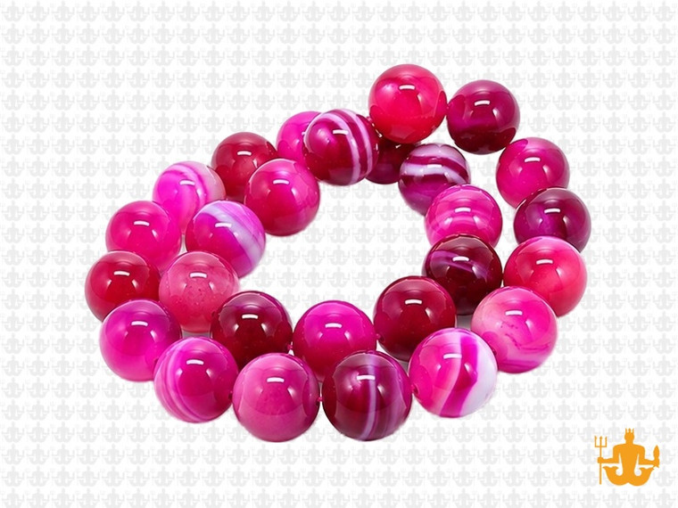 10mm Rose Banded Agate Round Beads 15.5" dyed [10f21]