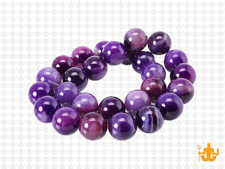 10mm Purple Banded Agate Round Beads 15.5" dyed [10f24]