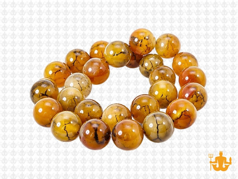 10mm Dragon Vein Agate Round Beads 15.5" dyed [10f30]