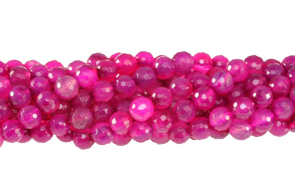 10mm Rose Agate Faceted Round Beads 15.5" dyed [c10f11]