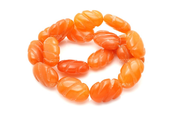 15x24mm Red Aventurine Carved Oval Beads 15.5" [s528]