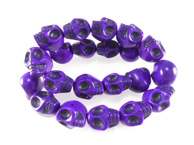 8x7mm Puple Magnesite Skull Beads 15.5" [t179p]