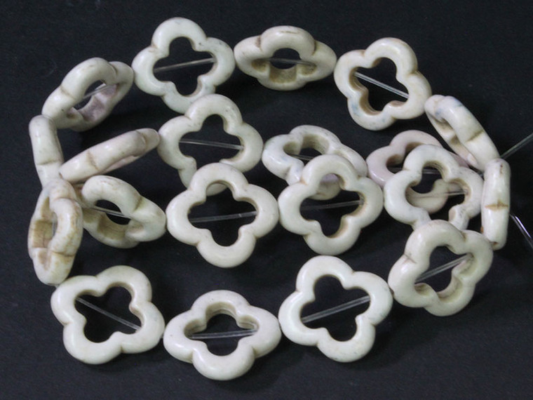 20x20mm White Magnesite Star Flower Beads 15.5" [t351w]