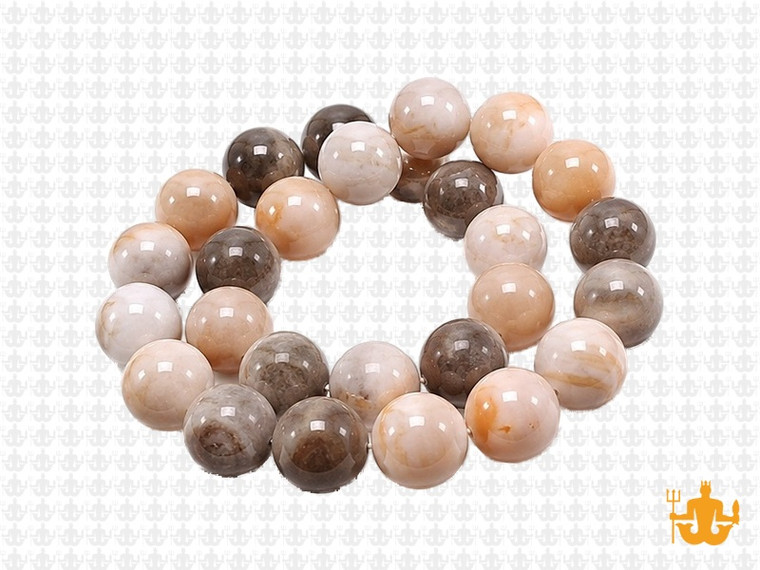 10mm Bamboo Agate Round Beads 15.5" natural [10r74]