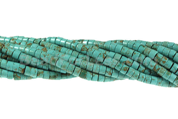 4mm Blue Turquoise Heishi Beads 15.5" stabilized [t3b4h]