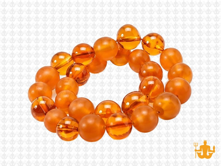 10mm Polish & Matte Topaz Round Beads 15.5" synthetic [10x23]