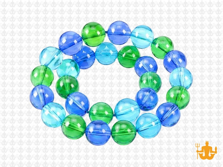 10mm Aquamarine & Green & Blue Quartz Round Beads 15.5" synthetic [10x25]
