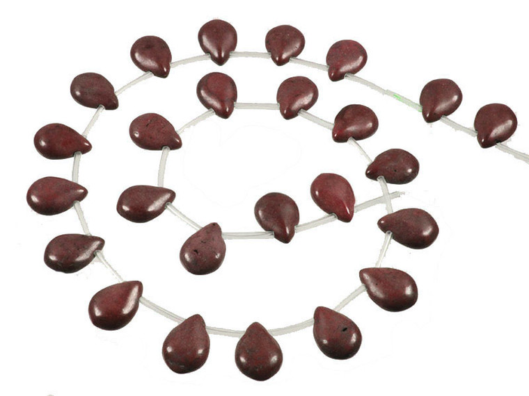 10x14mm Coffee Magnesite Pear Briolette Beads 15.5" [t421c]