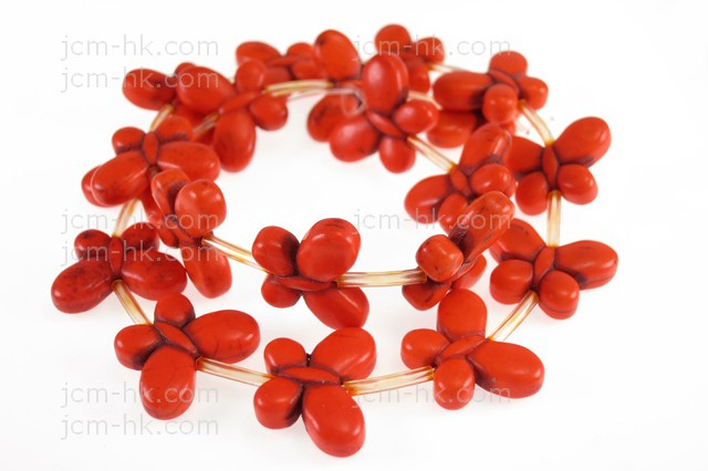 15x20mm Orange Magnesite Butterfly Beads 15.5" [t429h]