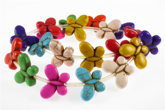 15x20mm Mix Magnesite Butterfly Beads 15.5" [t429x]